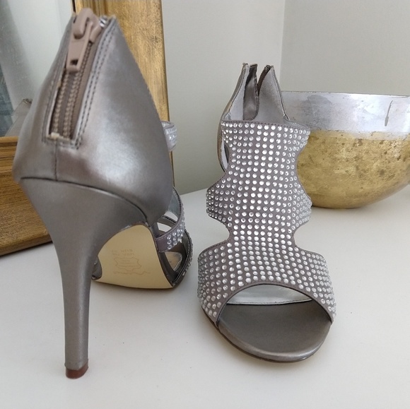 Nina  rhinestones on soft matte gold sandals - Picture 4 of 7